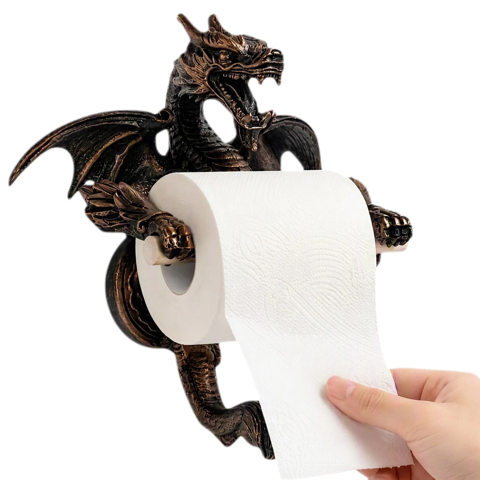Dragon Toilet Paper Holder Wall Mounted Dragon Tissue Roll Dispenser Dragon-Shaped Tissue Holder for Bathroom Kitchen Home Decor