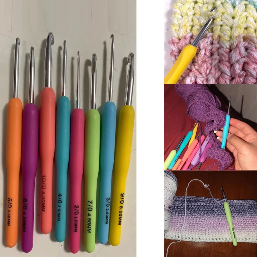 9 pezzi di plastica per maglieria uncinetti fai da te maglione pantofola ferri da maglia artigianali fatti a mano strumenti per maglieria uncinetto set S003837