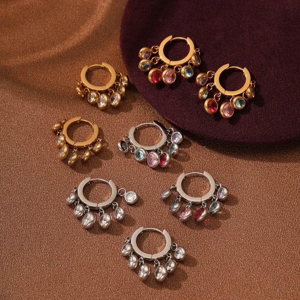 Orecchini pendenti a goccia da donna, realizzati in acciaio inossidabile, alla moda, semplici, lussuosi e versatili.