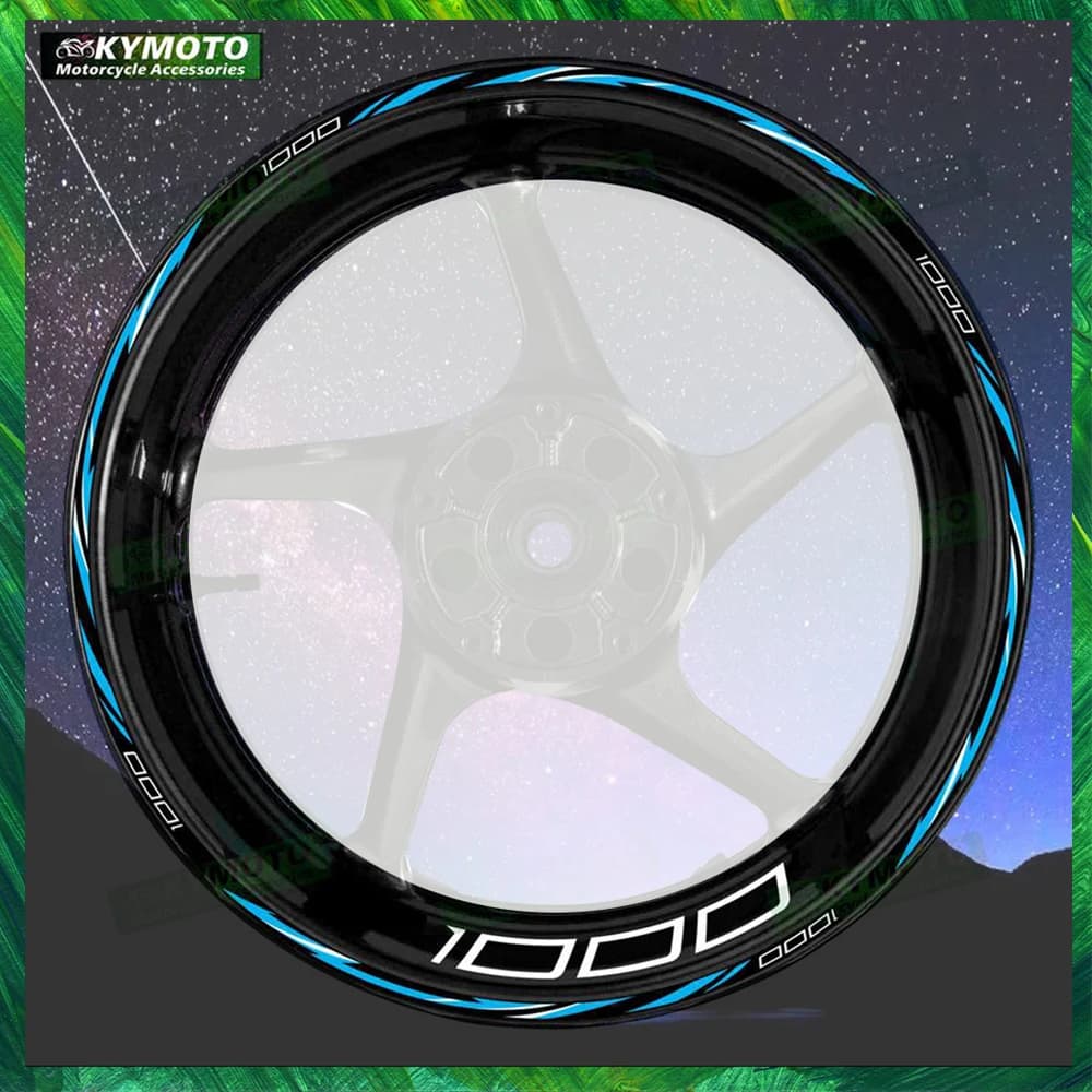 For Z1000 Z 1000 reflective motorcycle accessories stickers 17 inch front and rear rim stripe decals off-road fairing decoration