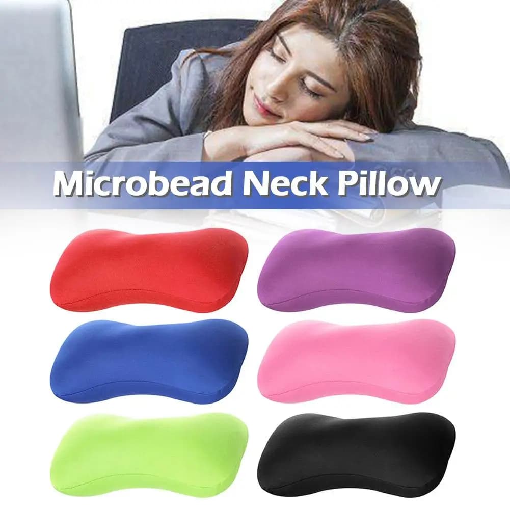 Cuscino a tubo con microsfere, cuscino a forma di osso con particelle di schiuma, poggiatesta per casa e viaggio, supporto per il collo, mini cuscino con microsfere