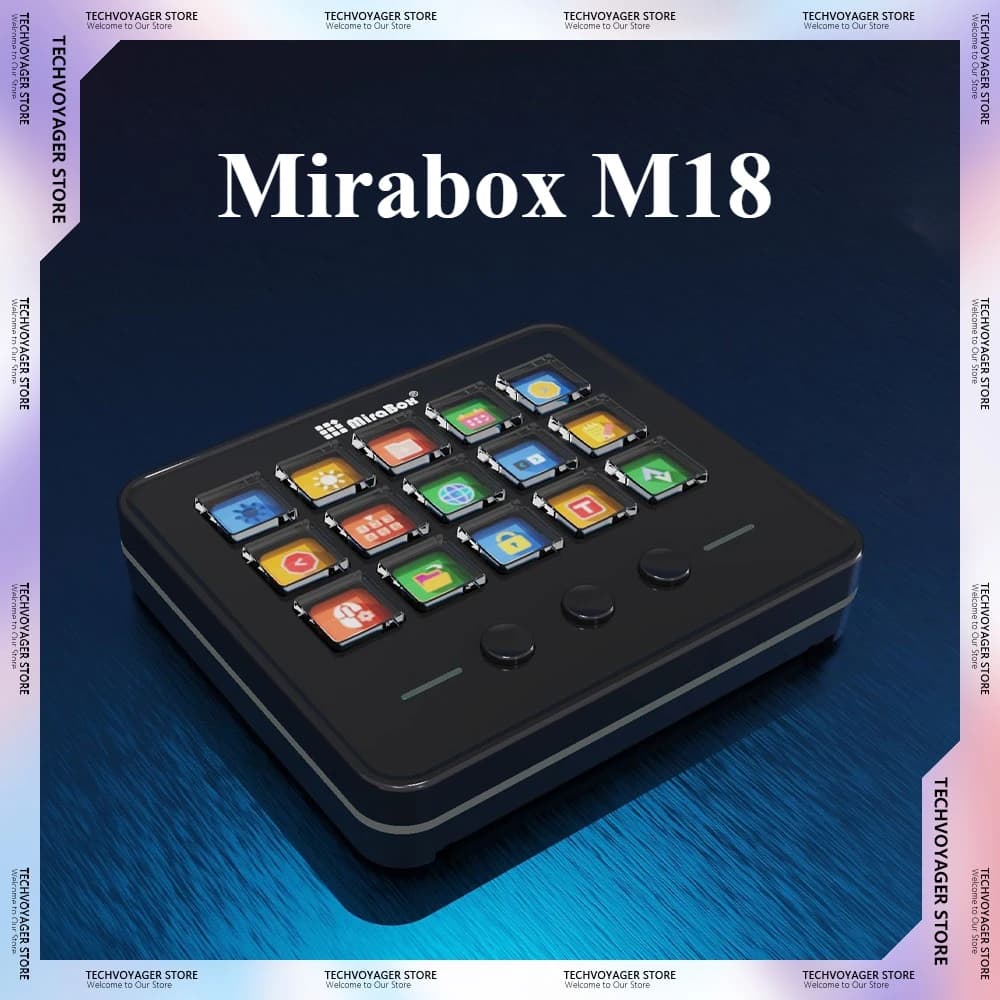 Mirabox M18 Stream Deck Mini Keyboard 18Keys Visual Adjustable Console Stand Macro Button Desktop Touch Custom Keyboard PC Gifts