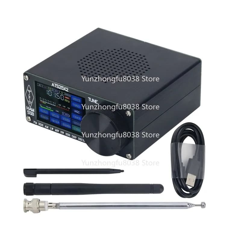ATS25X2 Radio Receiver FM RDS AM LW MW SW SSB DSP Receiver with WIFI Antenna 2.4 "Color Touch Screen