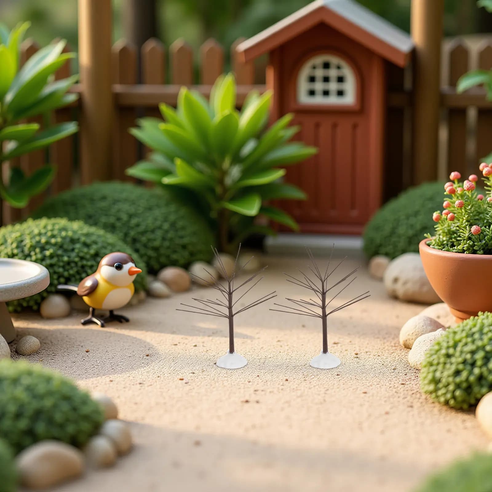 10 Pieces Artificial Plants Small and Simple, Autumn Ornaments, Miniature Christmas Village Accessories, Table Winter Decorations