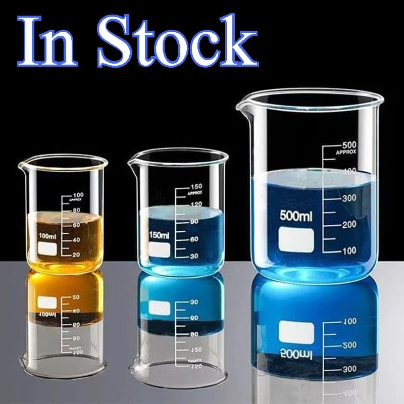 Misurino in vetro Barattolo trasparente resistente al calore con scala Misurazione del liquido ad alto borosilicato 50/100/150/250/500/1000 ml