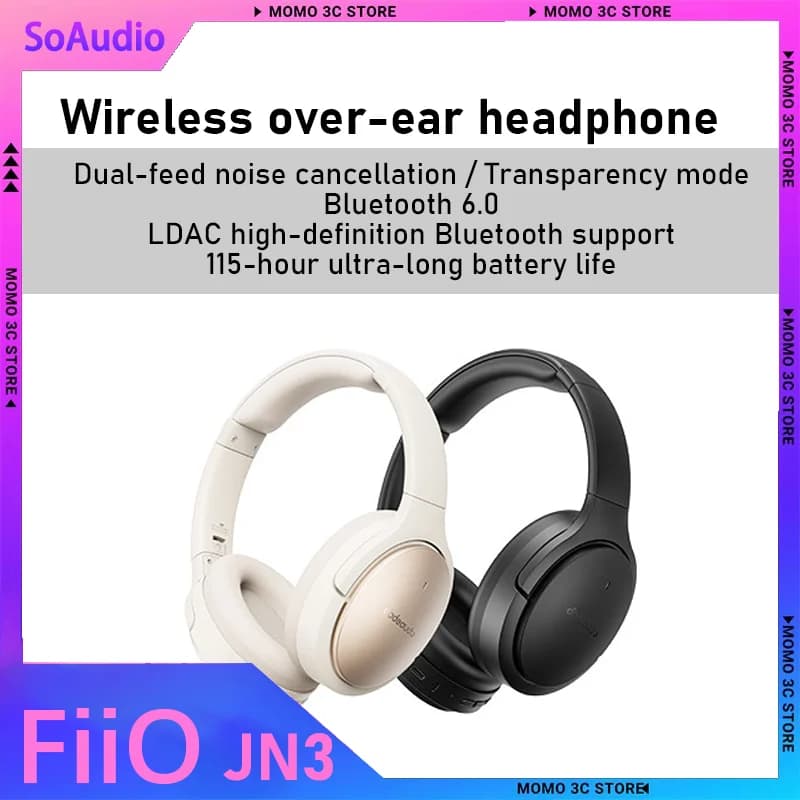 FiiO JN3 Bluetooth ANC Wireless Gaming Headphones with Noise Cancellation LDAC Low-latency wired earphones E-Sports for PC players