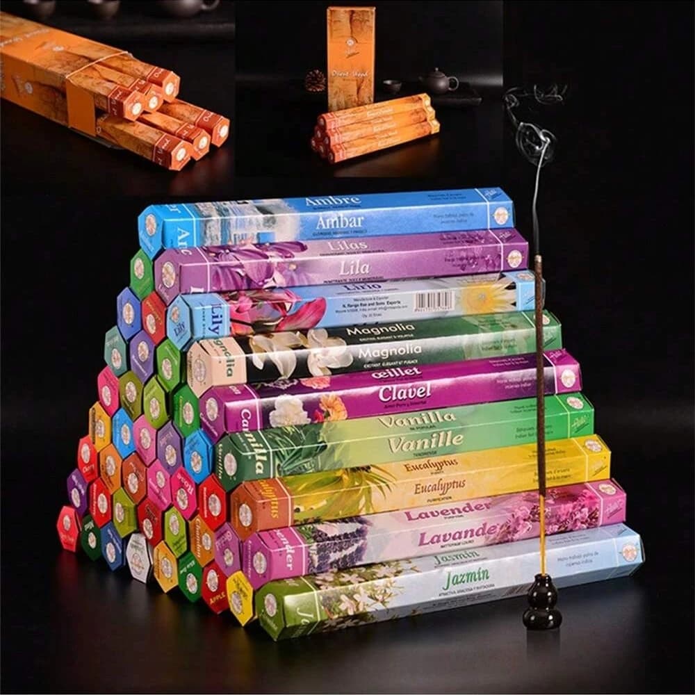 20 bastoncini/scatola India incenso stick, citronella gelsomino legno di sandalo uva Vetivert lavanda reale Ganesh miele succhia incenso di T