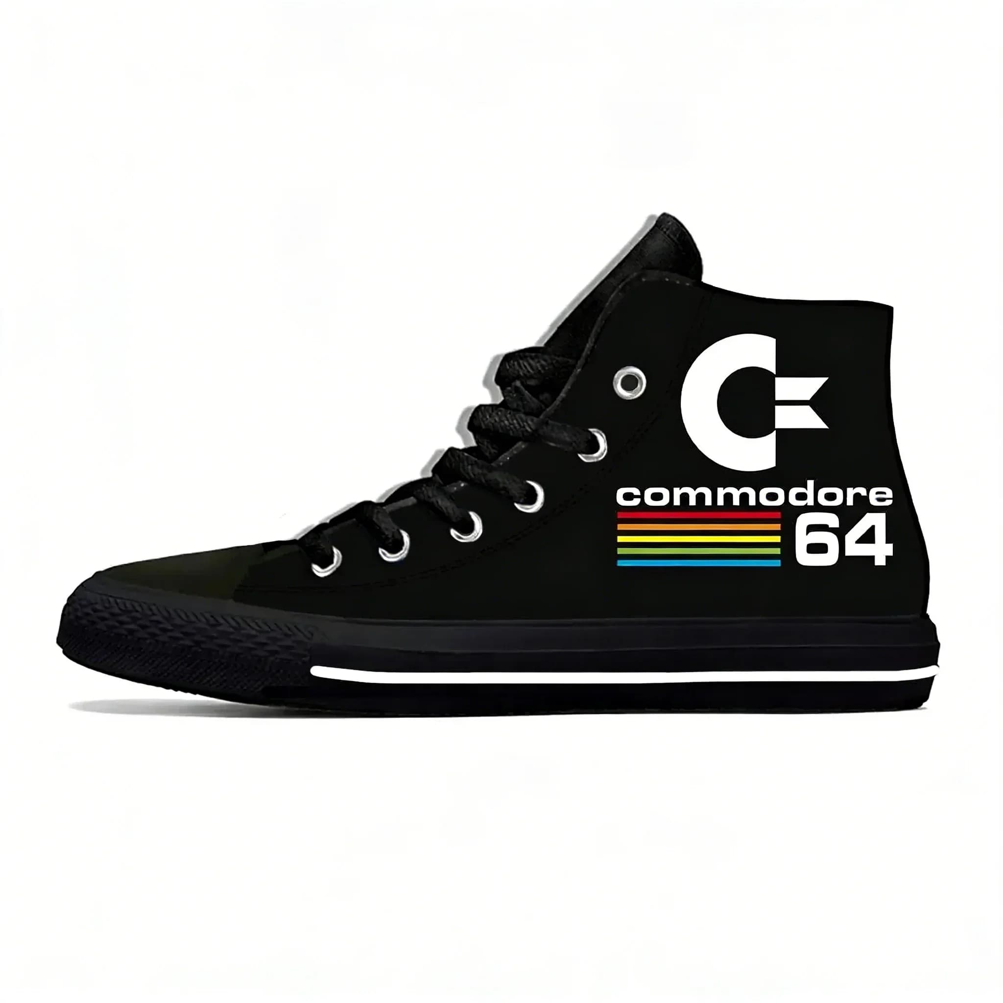Commodore 64 C64 SID Amiga Computer Fashion Funny Casual Scarpe in tessuto High Top Leggere e traspiranti con stampa 3D per uomo e donna