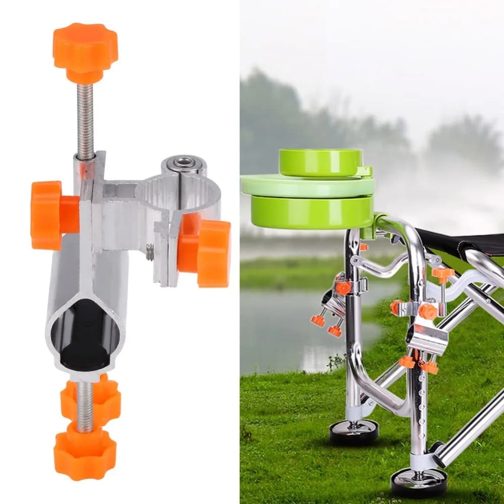 Supporto per canna da pesca in lega di alluminio, 2 pezzi, destro o sinistro, 2 colori, supporto regolabile per canna da pesca per tubo da 25 mm