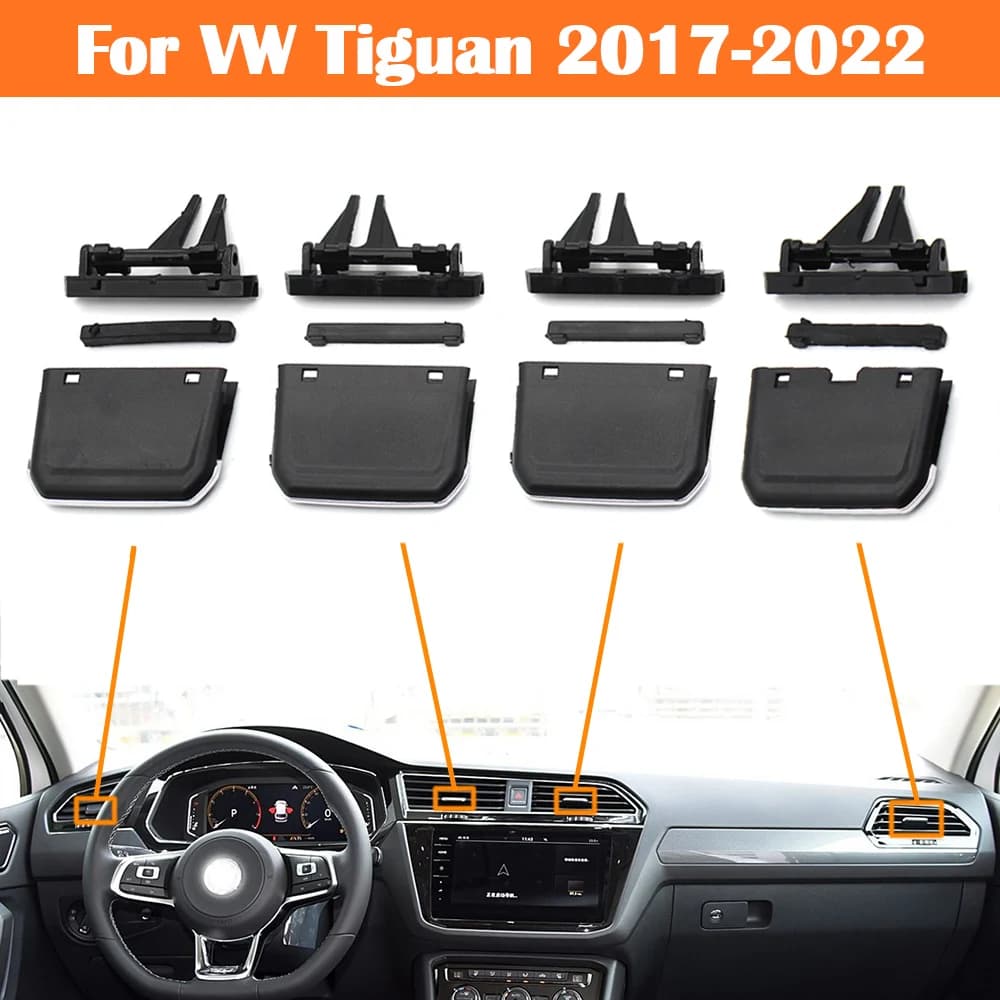 LHD RHD Auto Aria Condizionata AC Griglia di Sfiato Tab Clip Uscita Kit di Riparazione Per VW Volkswagen Tiguan LX 2017-2022