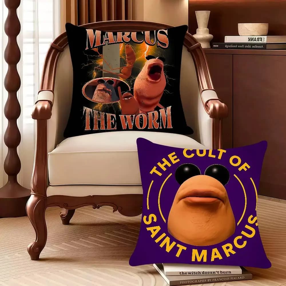 Marcus The Worm Funny Pillow Case Decor Covers Protective Soft and comfortable for sofa, living room, home office