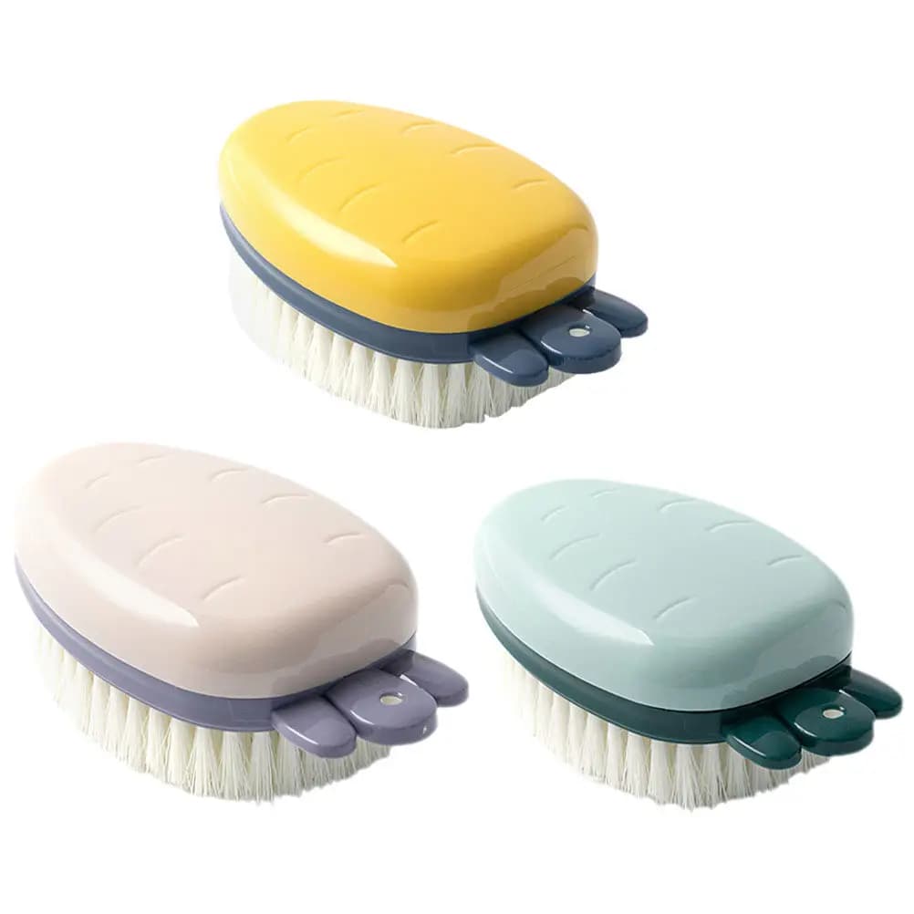 3Pcs Shoe Brush Creative Carrot Shape Double End Shoe Cleaner Brush for Clothes Shoes Laundry Stain Removal Sneaker Scrub