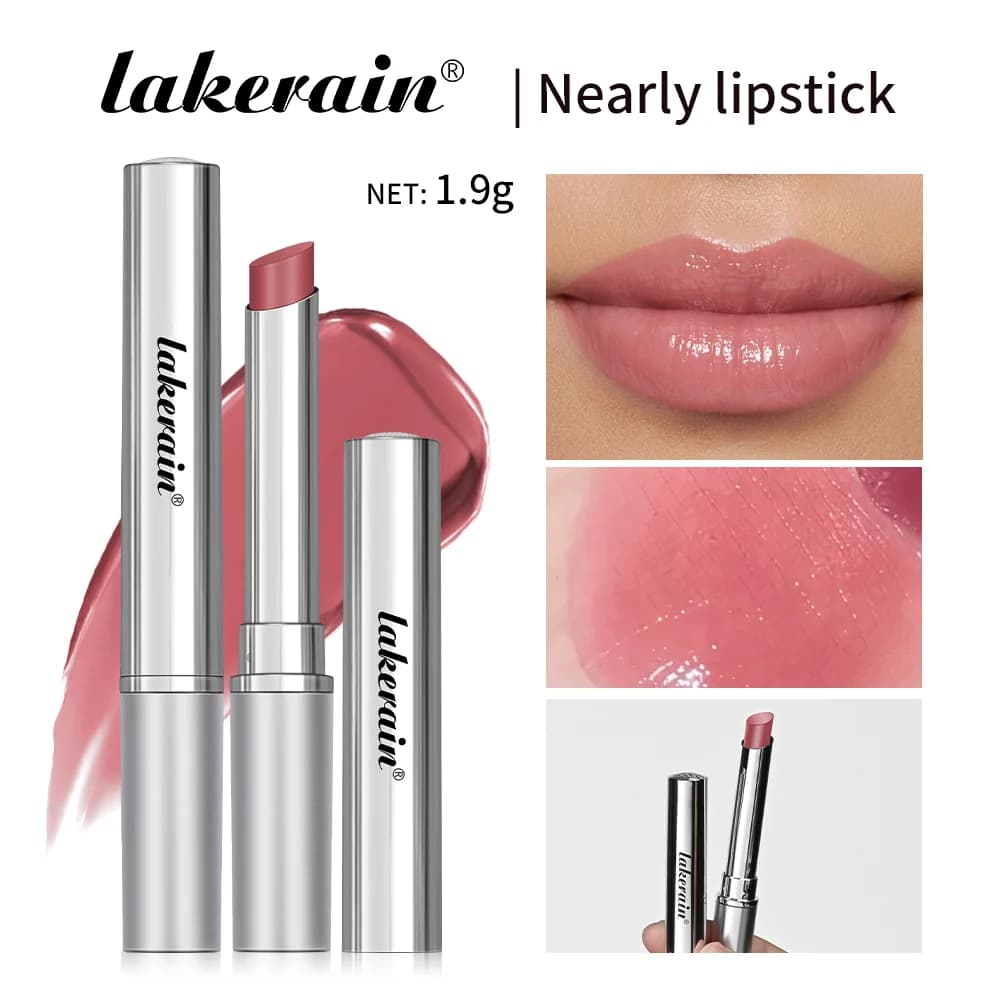 Lakerain Balsamo Labbra Effetto Rossetto, Colore Naturale, Texture Cremosa, Lunga Durata, Idratante, Nutriente, Cura Labbra, Gloss Cosmetico
