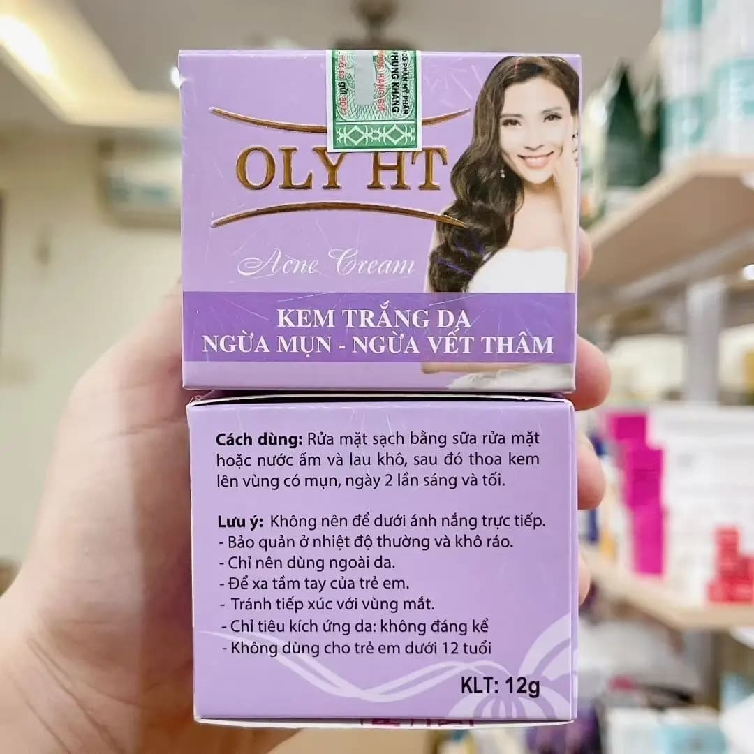 Crema viso vietnamita OLY HT Kem ngua mun trng dangua vet tham 12g