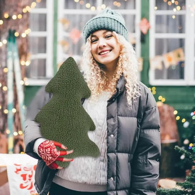 Cuscini decorativi per albero di Natale per letto Cuscino natalizio Decorazioni per divani per la casa Peluche Simpatico cuscino di supporto lombare per festival invernale PP