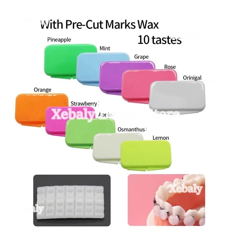 100 boxes Orthodontic Lift Cera Oral Cera Commestible Fruit Flavor Bretelle Cera For Bretelles Irritation of the Pargives Whitening Oral Beauty Of the Tooths