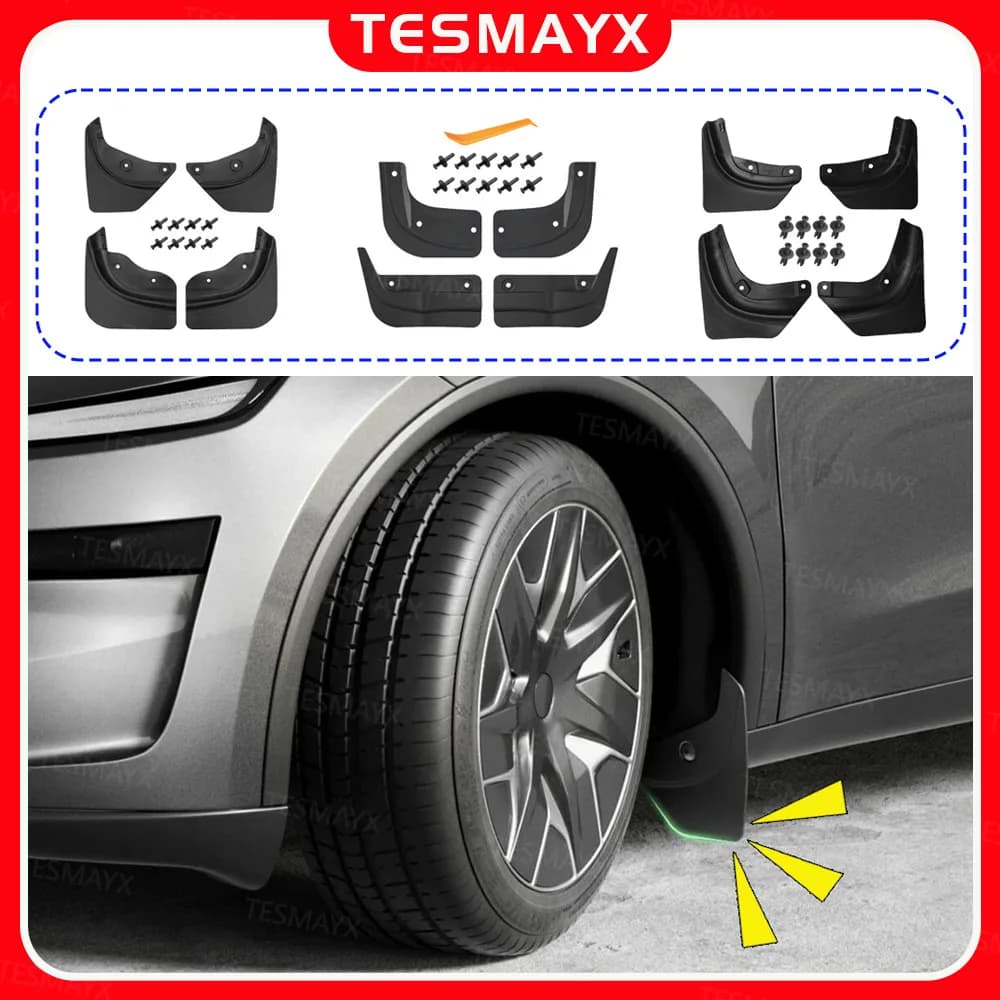 Soft Mud Flaps For Tesla Model 3 Y Juniper 2025 2026 Accessories TPE Mudguards Fender Anti-Snow Anti-Sand Guard Protector Cover