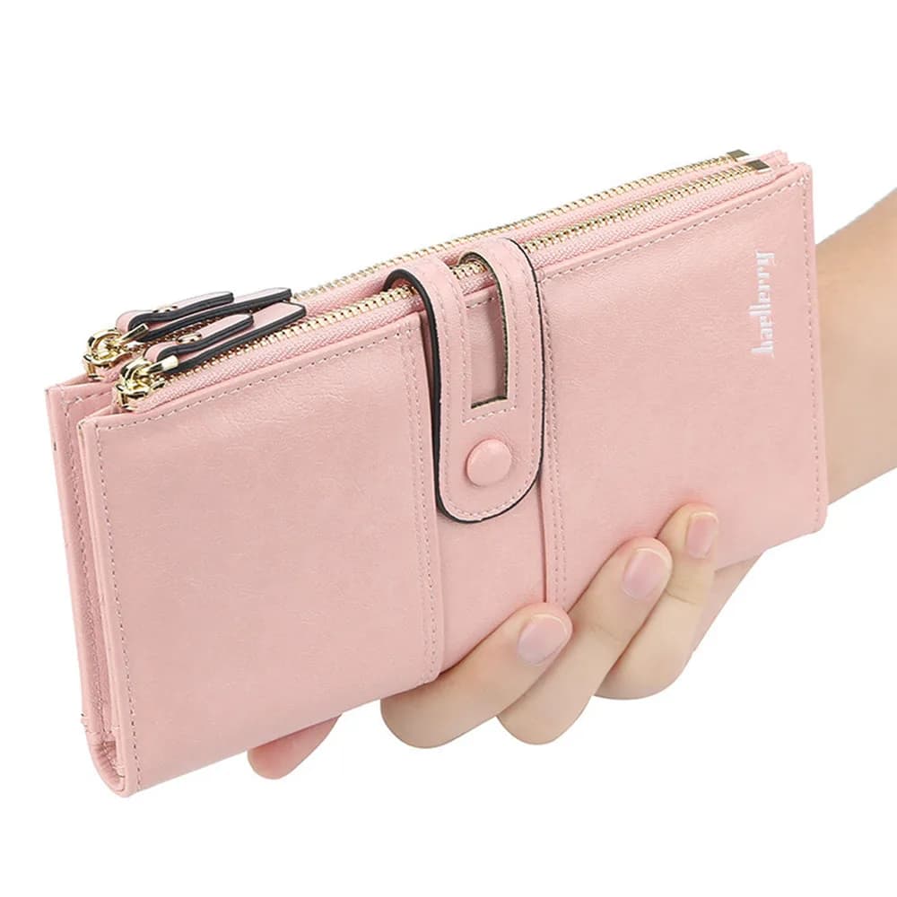 Pochette da Donna alla Moda in Tinta Unita, Borsa Portamonete Leggera in Pelle, Portacarte Multifunzionale con Cerniera, Portafoglio per Passaporto