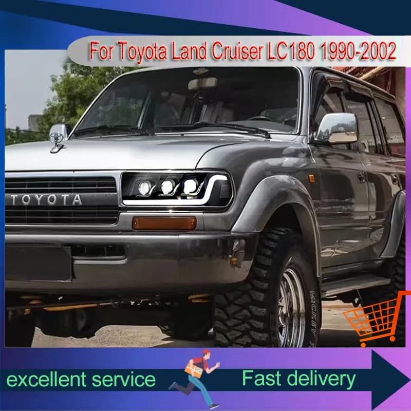 Ricambi auto Per Toyota 1990-2002 Land Cruiser Faro LC80 Aggiornamento Luce Diurna LED DRL Automotive Lampade Anteriori Veicoli Accessori