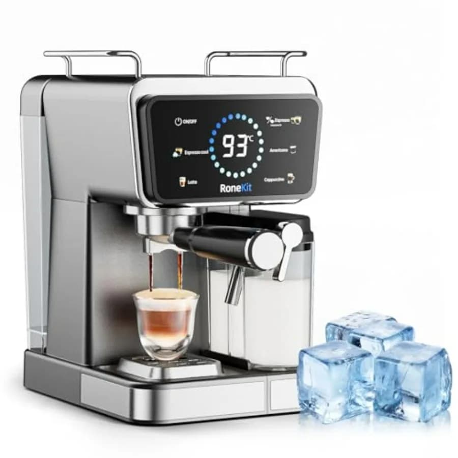 Machine for Home Use, Pressure 20 Bar, Coffee Machine with Timer Touch Screen, 50.7oz Removable Tank
