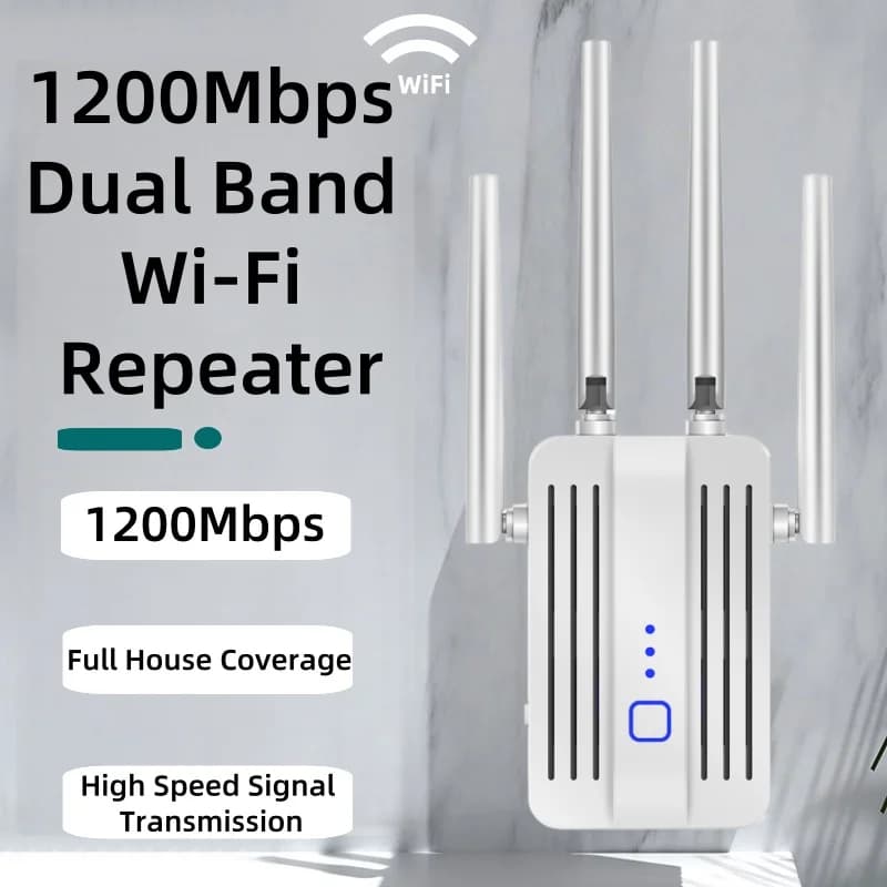 Ripetitore WiFi Extender 1200Mbps 2.4G 5GHz Dual Band Wireless Wi-Fi Amplificatore Router Amplificatore di segnale a lungo raggio Bande ad alta velocità