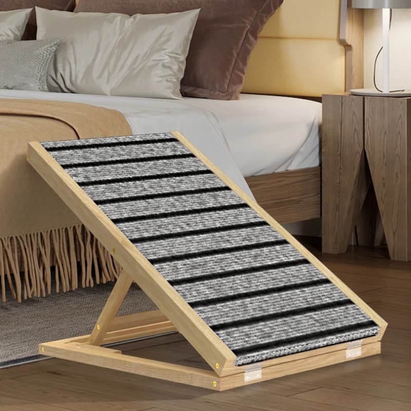 Scale per animali domestici in legno massello Rampa per cani regolabile Scala per animali antiscivolo Gradini pieghevoli per l'accesso al letto Casa per animali domestici