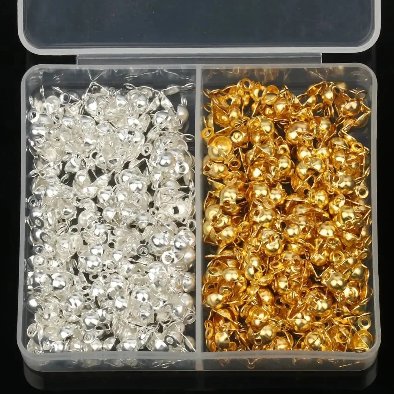 300 Pz/lotto 4x8mm In Acciaio Inox A Conchiglia Pressato Chiusura Raccordo Catena A Sfera EndCap Nodo Crimps Perline Punta Per Creazione di Gioielli FAI DA TE