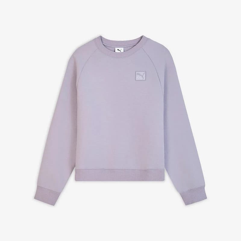 Puma genuine skin friendly round neck solid color hoodie, new women's light purple hoodie 635712-64