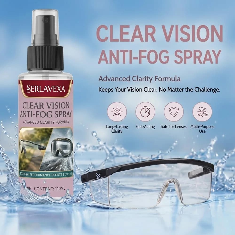 Kit Spray Antiappannamento 110ml con Panno in Microfibra per Occhialini da Nuoto, Occhiali, Maschera Subacquea, Casco da Sci e VR