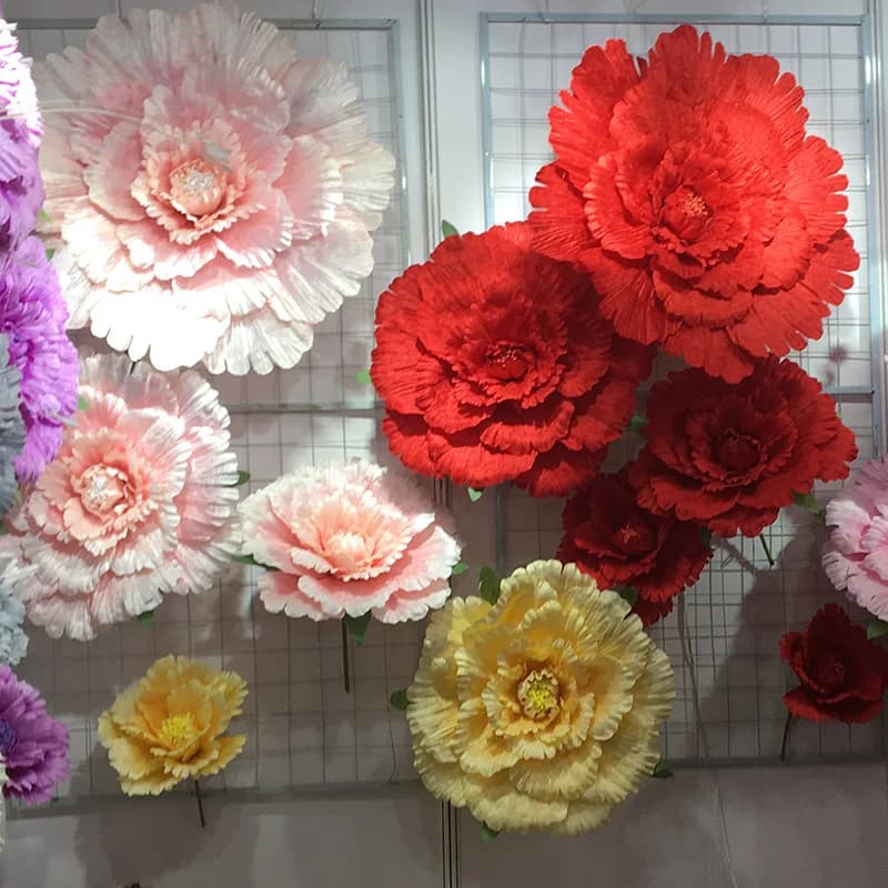 Fiori da sposa di diverse dimensioni Fiore artificiale di seta grande Testa di peonia Fiori giganti per la decorazione della parete di sfondo floreale fai da te