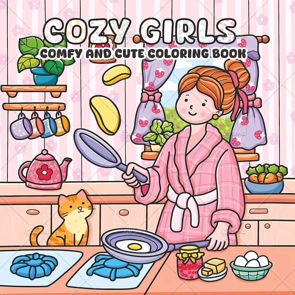 COZY GIRLS Bold-easy Patterns Coloring Book for Adults Cute Drawing Book Perfect Gift for Party and Birthday