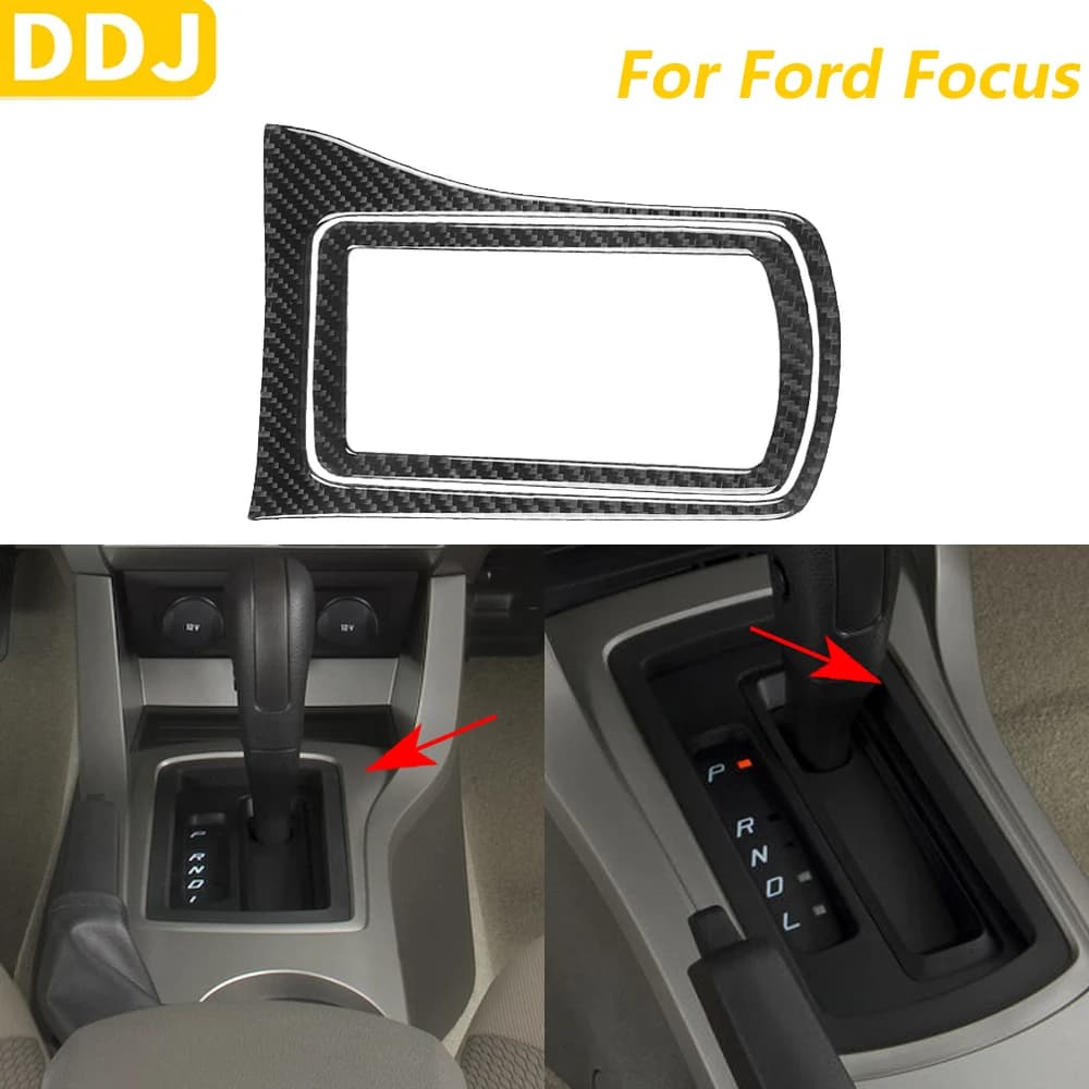 For Ford Focus 2008-2011 Central Carbon Fiber Gear Control Panel Set Decorative Cover Car Accessories Interior Wall decal