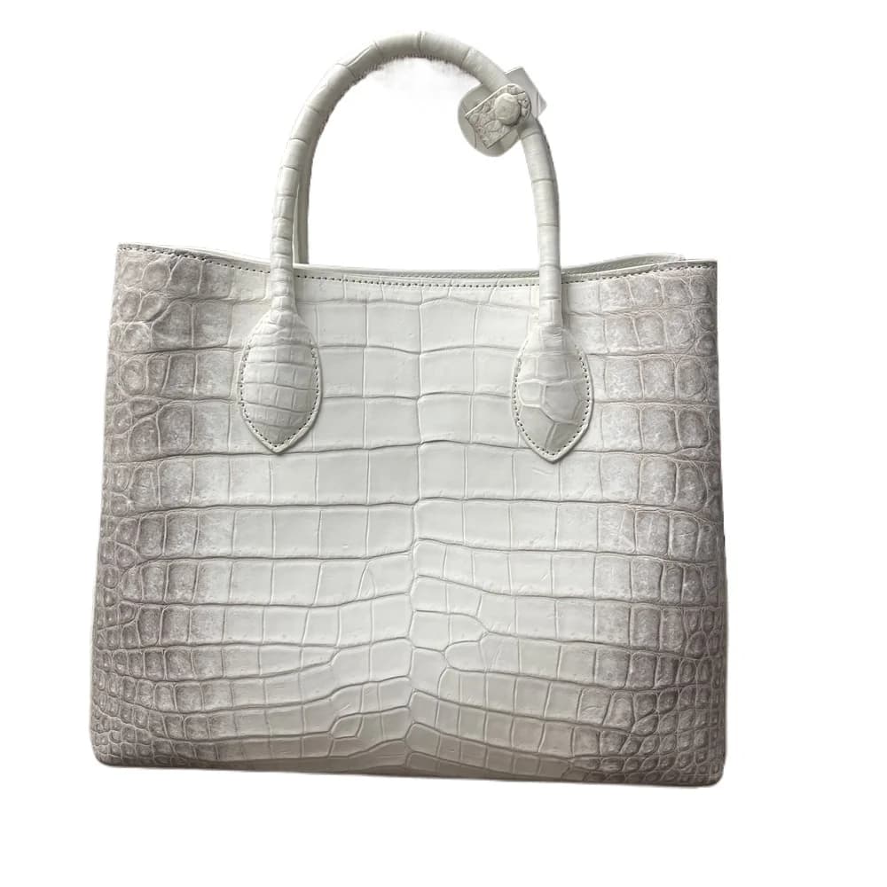 Borsa da Donna in Autentica Pelle di Coccodrillo dell'Himalaya, Borsa a Tracolla in Vera Pelle di Coccodrillo