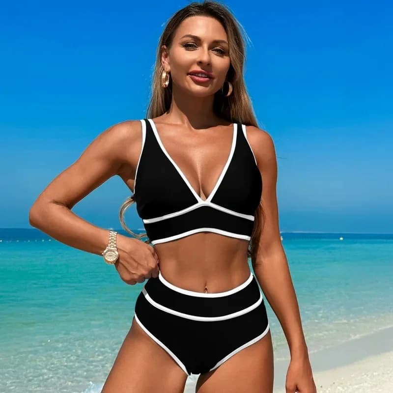2025 Fashion Swimsuit with Drawstring Women's Bikini Swimwear Split Sports Swimwear Women's Swimwear