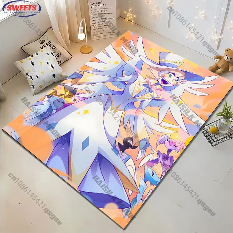 1PC L-Luc1fer M0rningstar H-Hazbin Hotel Tema Tappeto, Soggiorno Camera da letto Porta d'ingresso Decor Zerbino, Gioco per bambini Tappeti antiscivolo