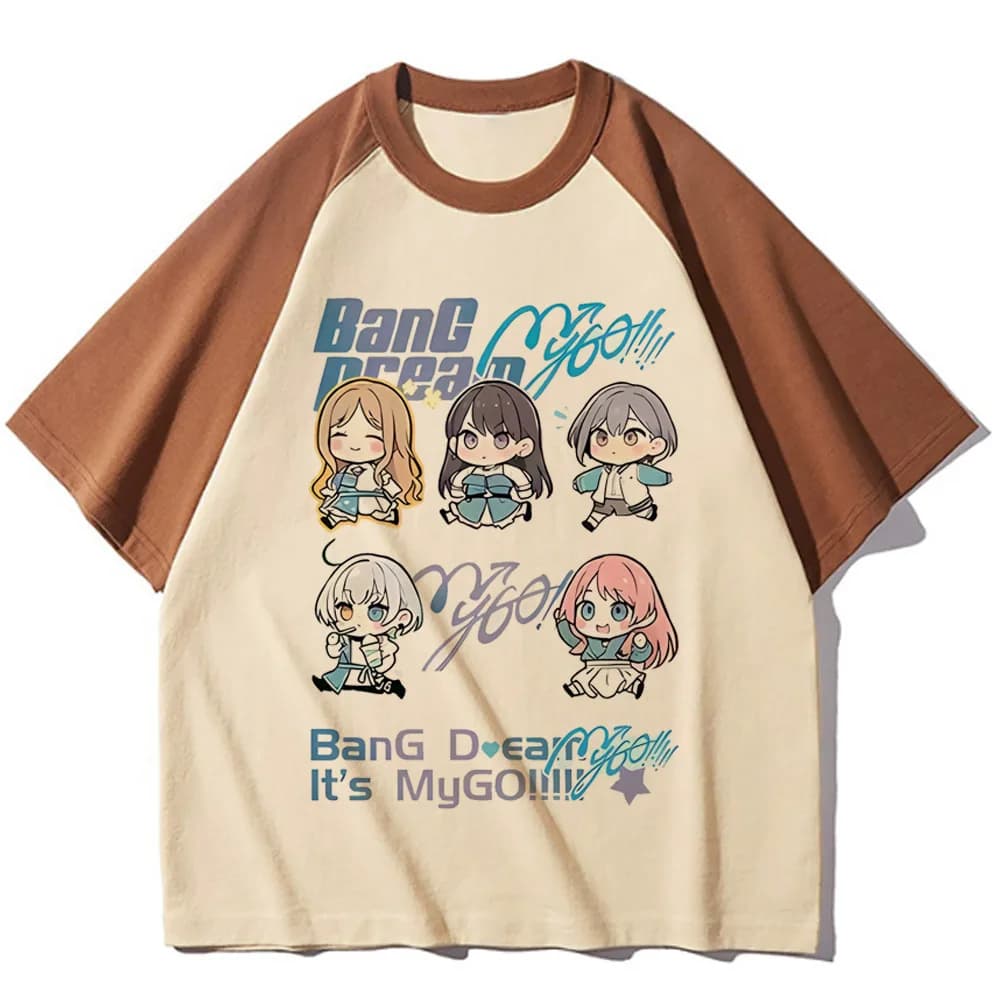 Bang Dream t-shirt girl Digital Pop Culture aesthetic Pastel tshirt Digital Retro streetwear kawaii 80s Punk