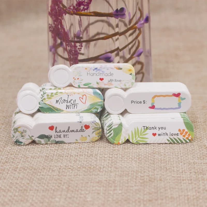 5*1.30cm 100 pezzi di etichette per matrimoni, fatte a mano con regali d'amore, etichette/scatole/caramelle per matrimoni