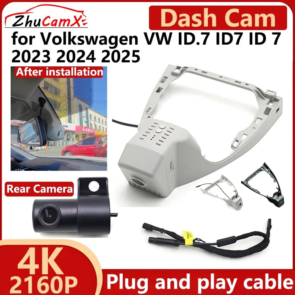 ZhuCamX for Volkswagen VW ID.7 ID7 ID 7 2023-2025 OEM 4K UHD 2160P DVR for Car Dash Cam Camera for Night Vision Plug and Play Recorder
