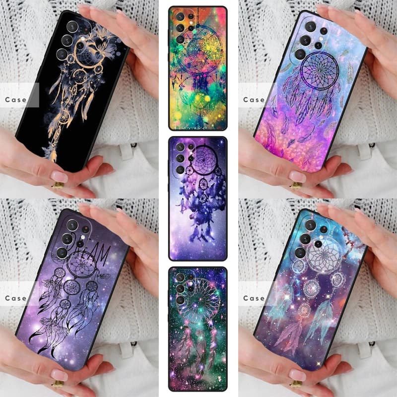 DREAMCATCHER GALAXYS Glitter painting TPU Phone Case for Samsung Galaxy S26 S25 S24 S23 S22 S21 S20 Note10 Plus FE Ultra Cover