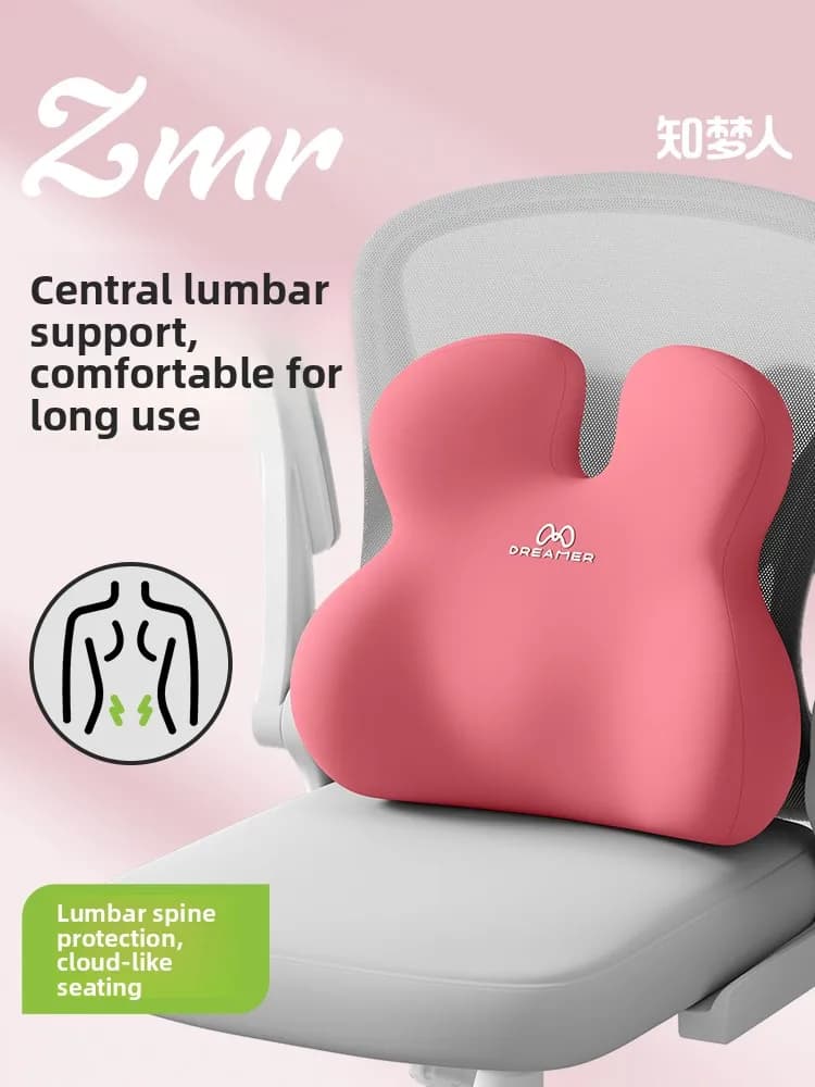 Cuscino Lombare in Memory Foam per Ufficio, Supporto Ergonomico per la Schiena, Traspirante con Rivestimento Rimovibile per Sedute Prolungate