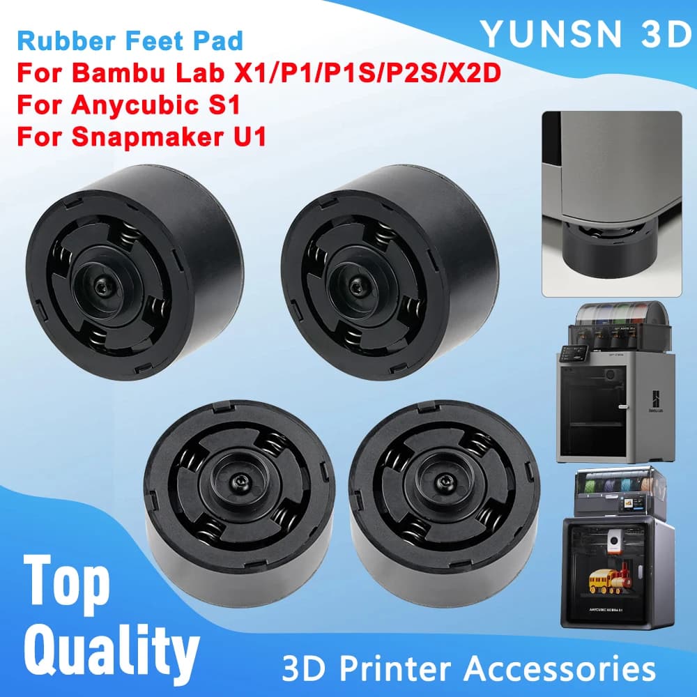 Rubber Feet Pad For Bambu Lab X1 P1 P1S P2S X2D For Anycubic S1 For Snapmaker U1 Anti Vibration Anti-Slip Anti-Shock Dust-Proof