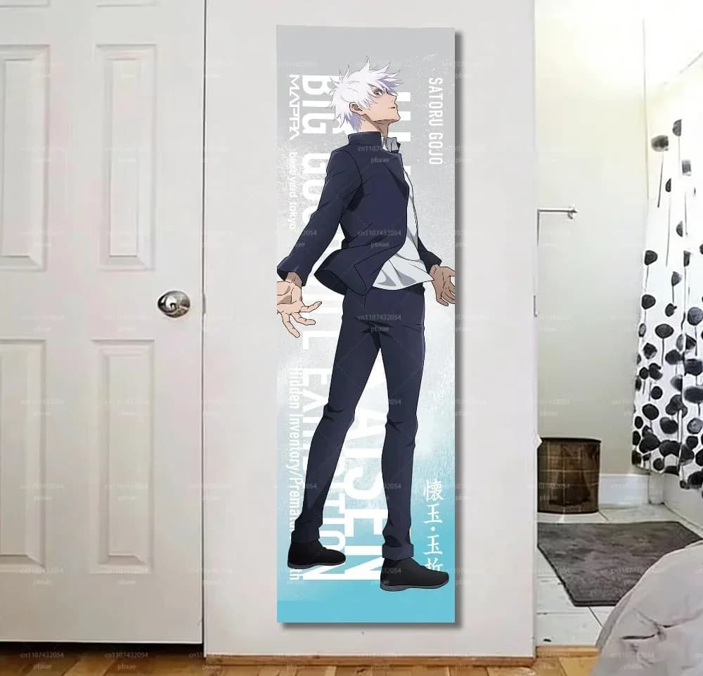 Satoru Vertical Tapestry Anime Character Print Wall Hanging for Teen Bedroom Dorm Decor