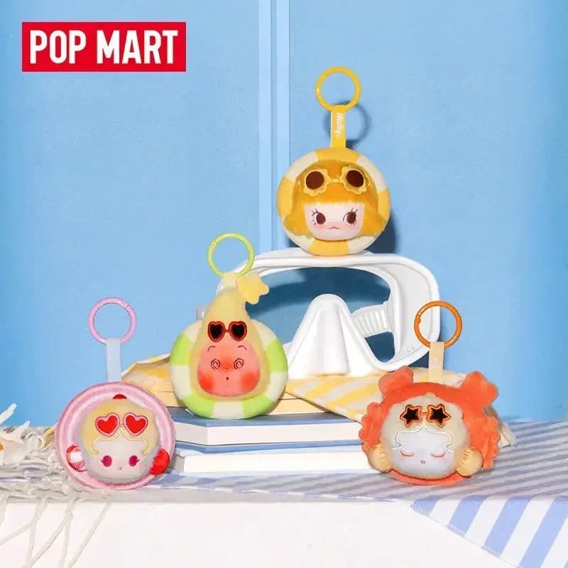 POPMART POP BEAN Island Vacation Series Mini Plush Pendant Blind Box Guess Bag Mystery Box Toys Doll Cute Figure Gift Collection