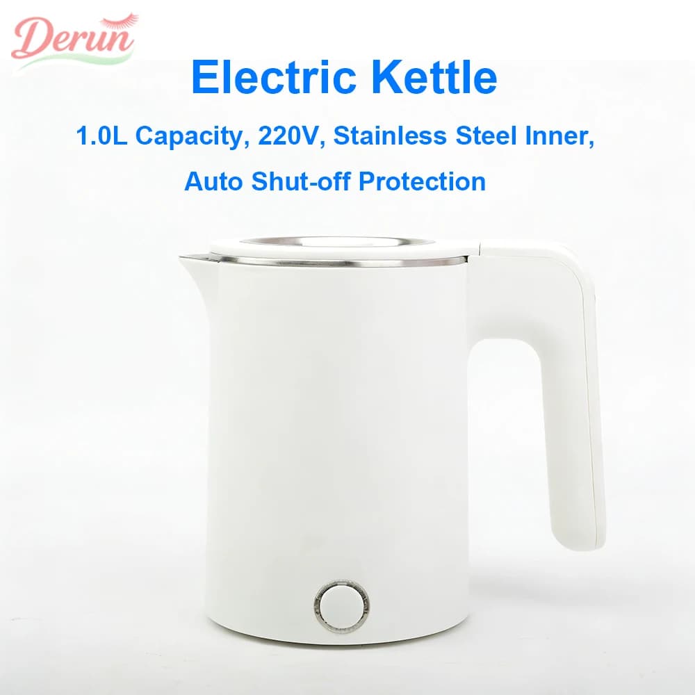 1.0L Stainless Steel Portable Electric Travel Kettle with Automatic Switching for Travel and Camping in the East