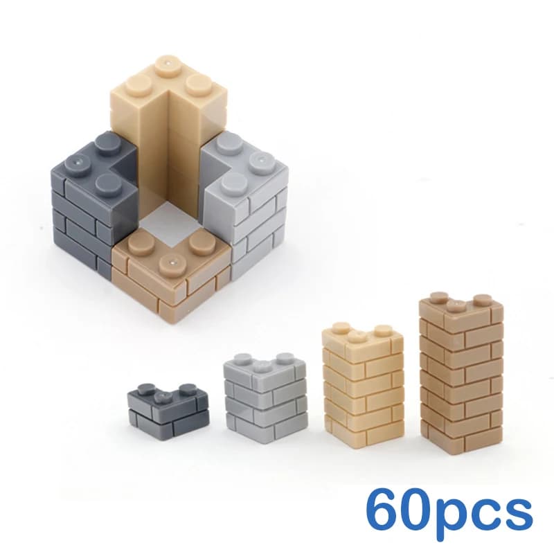 60 pz FAI DA TE Building Blocks Parete Spessa Figure Mattoni 1 + 2 Punti Educativi Formato Creativo Compatibile Con 98283 Giocattoli per I Bambini