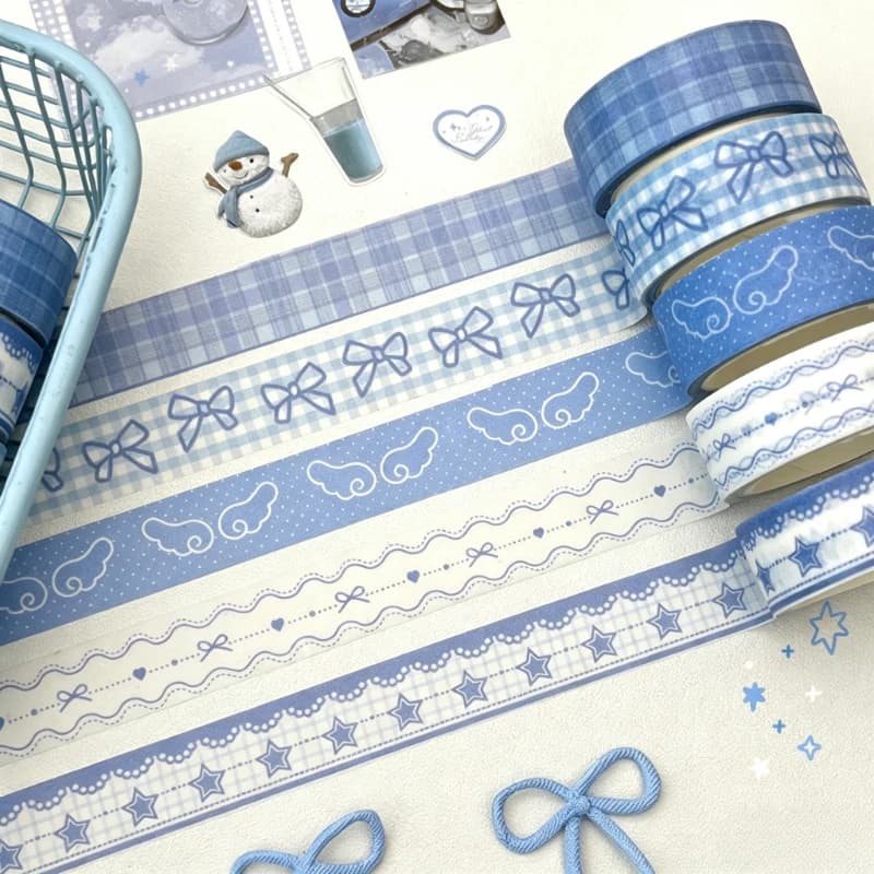 5Pcs Cute Washi Tape DIY Scrapbook Journal Collage Decor Material Stationery Aesthetic Masking Tape