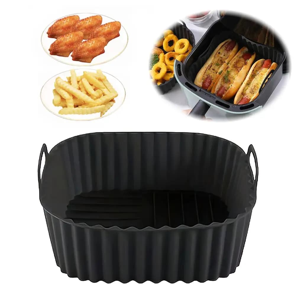 Silicone Carpets for Air Fryer, Airfryer Basket Square Tray, Reusable Kitchen Accessories for Pizza and Oven
