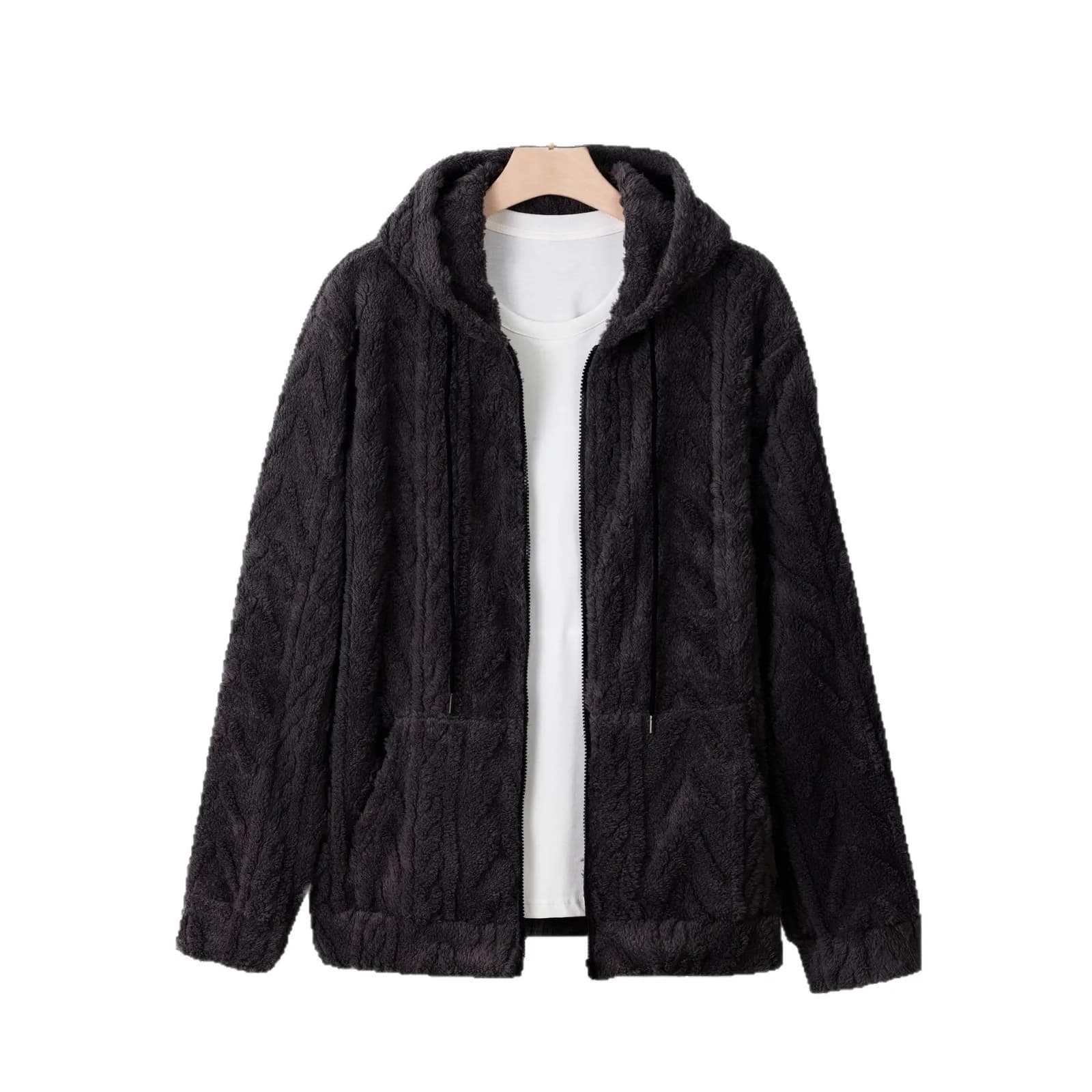 Nuova Felpa Casual da Uomo con Cappuccio, Maglia Larga Invernale, Comoda con Maniche Lunghe e Chiusura a Cerniera, Stile Streetwear