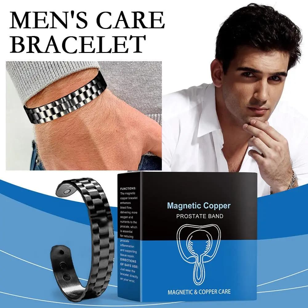 Braccialetto magnetico in rame per la prostata, migliora la circolazione sanguigna, bracciale da uomo per alleviare i problemi della prostata