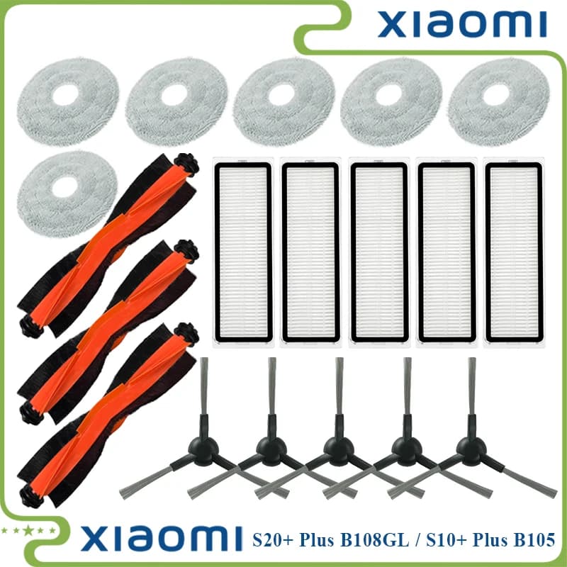 Per Xiaomi Robot Aspirapolvere S20 + Plus B108GL / S10 + Plus B105 Parti Rullo Principale Spazzola Laterale Filtro Hepa Mop Panno Accessori
